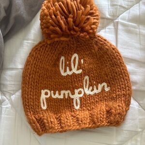 Lil' Pumpkin Orange Knit Beanie for Kids
